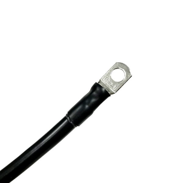 Remington Industries Marine Battery Cable, 2 AWG Gauge, Tinned Copper w/ Black PVC, 12" Length, 3/8" Lugs 2-3MBCBLA12
